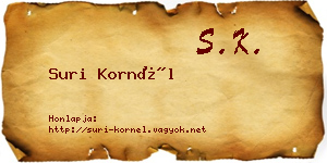 Suri Kornél névjegykártya