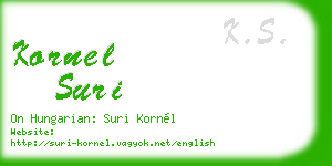 kornel suri business card