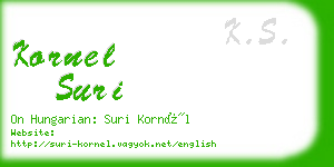 kornel suri business card